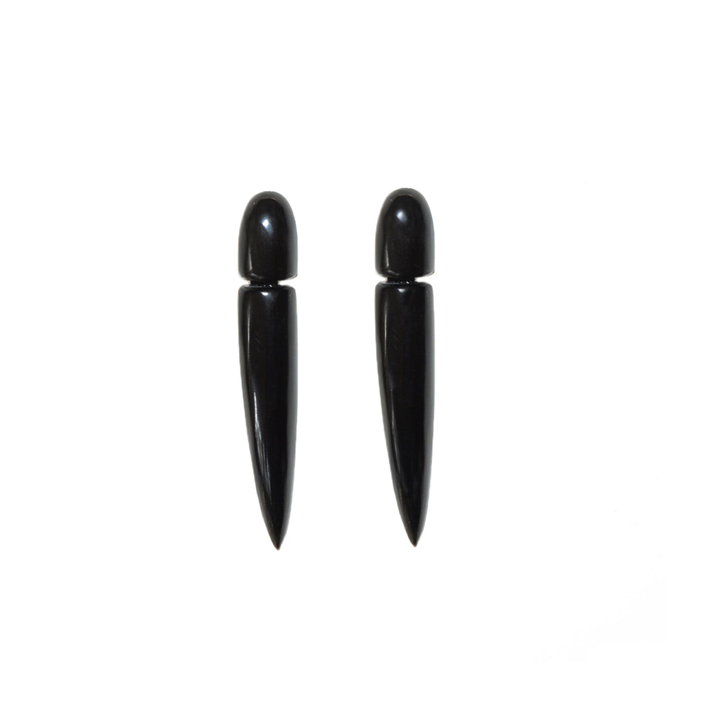 Black Horn Pencil Earrings