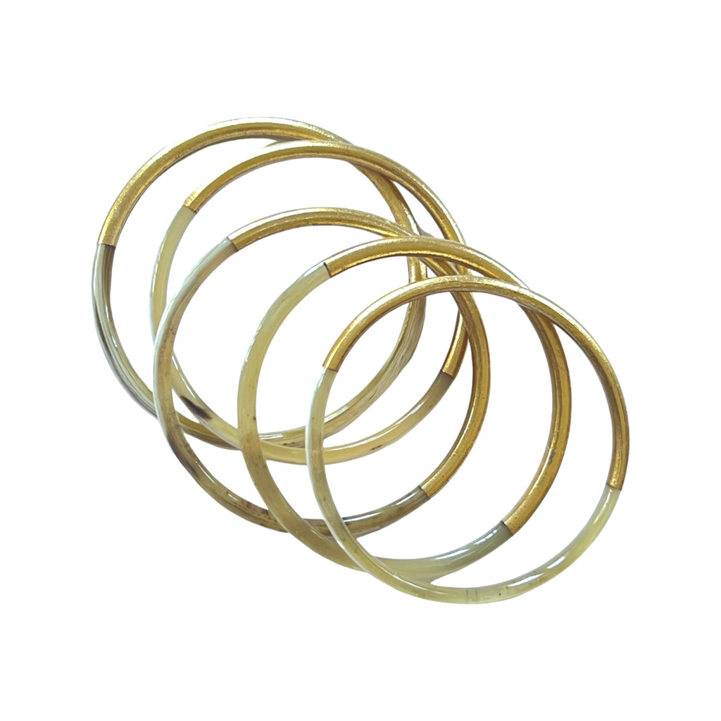 Gold Lacquer Horn Bracelet Set