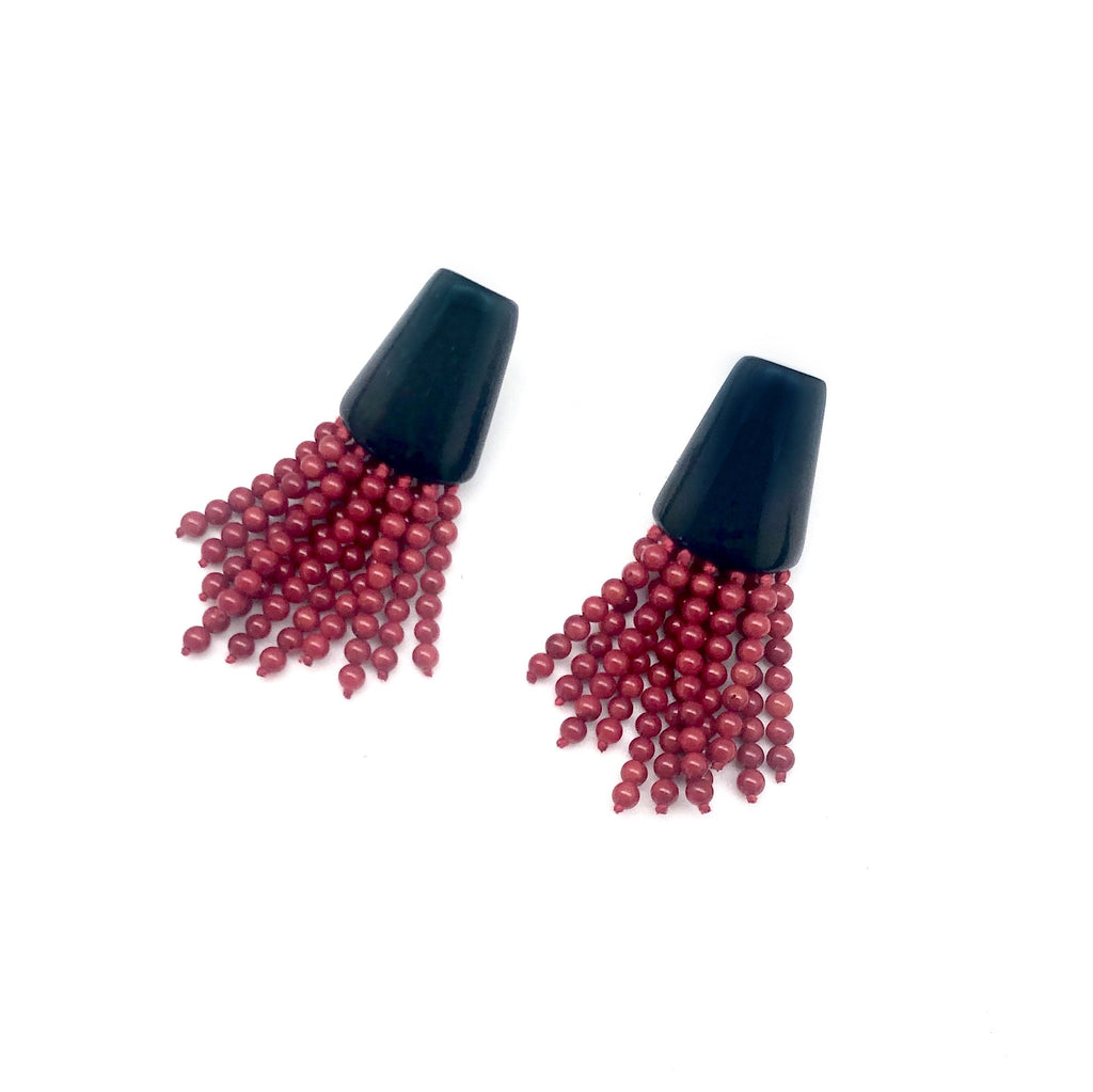 Horn and Coral Earrings
