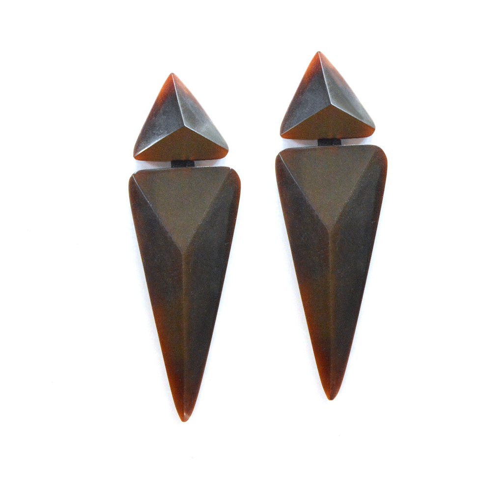 Brown Horn Kite Earrings
