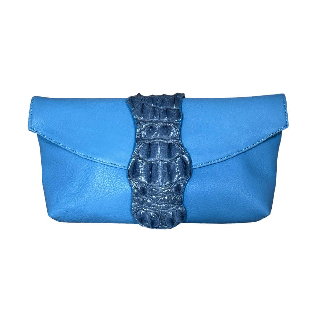 Crocodile Clutch Crossbody Blue