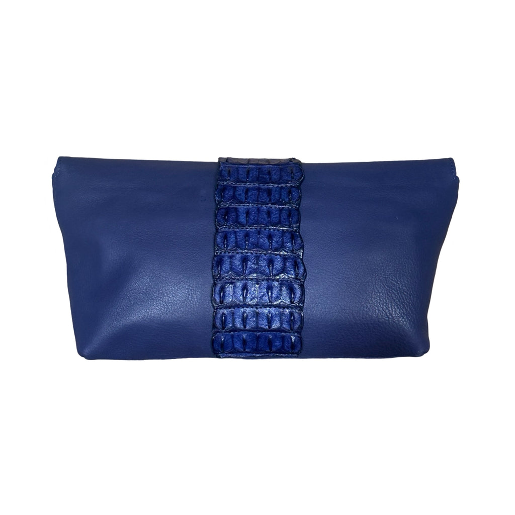 Crocodile Clutch Crossbody Navy Back