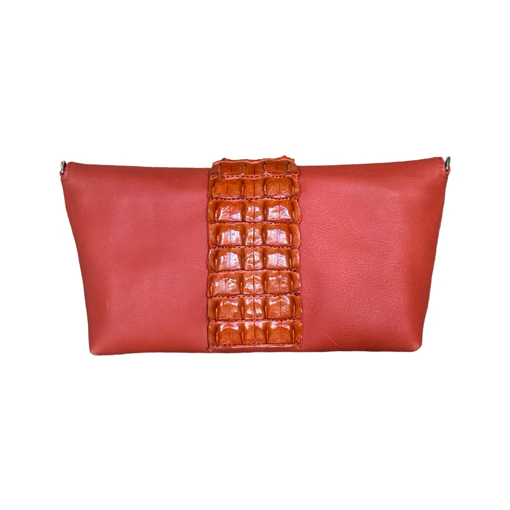 Crocodile Clutch Crossbody Orange