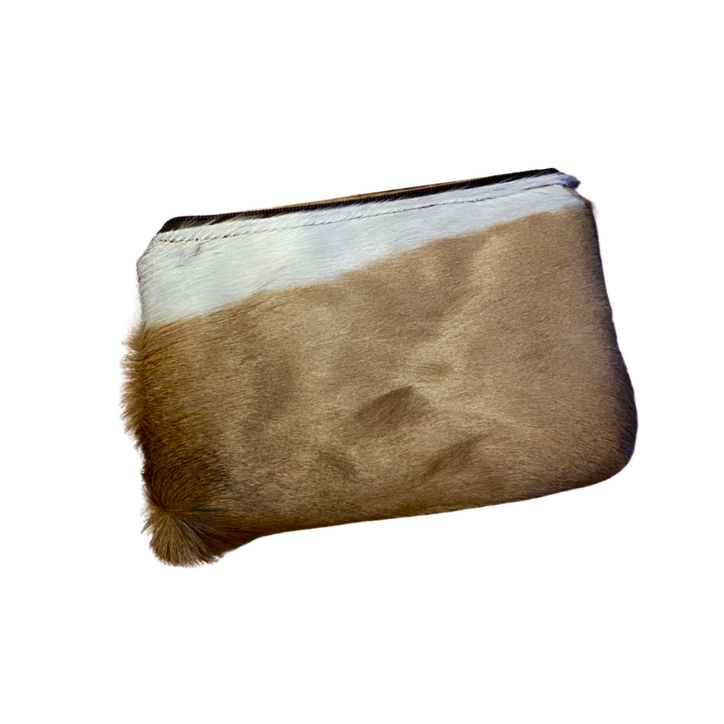 Soft springbok hide zipper bag