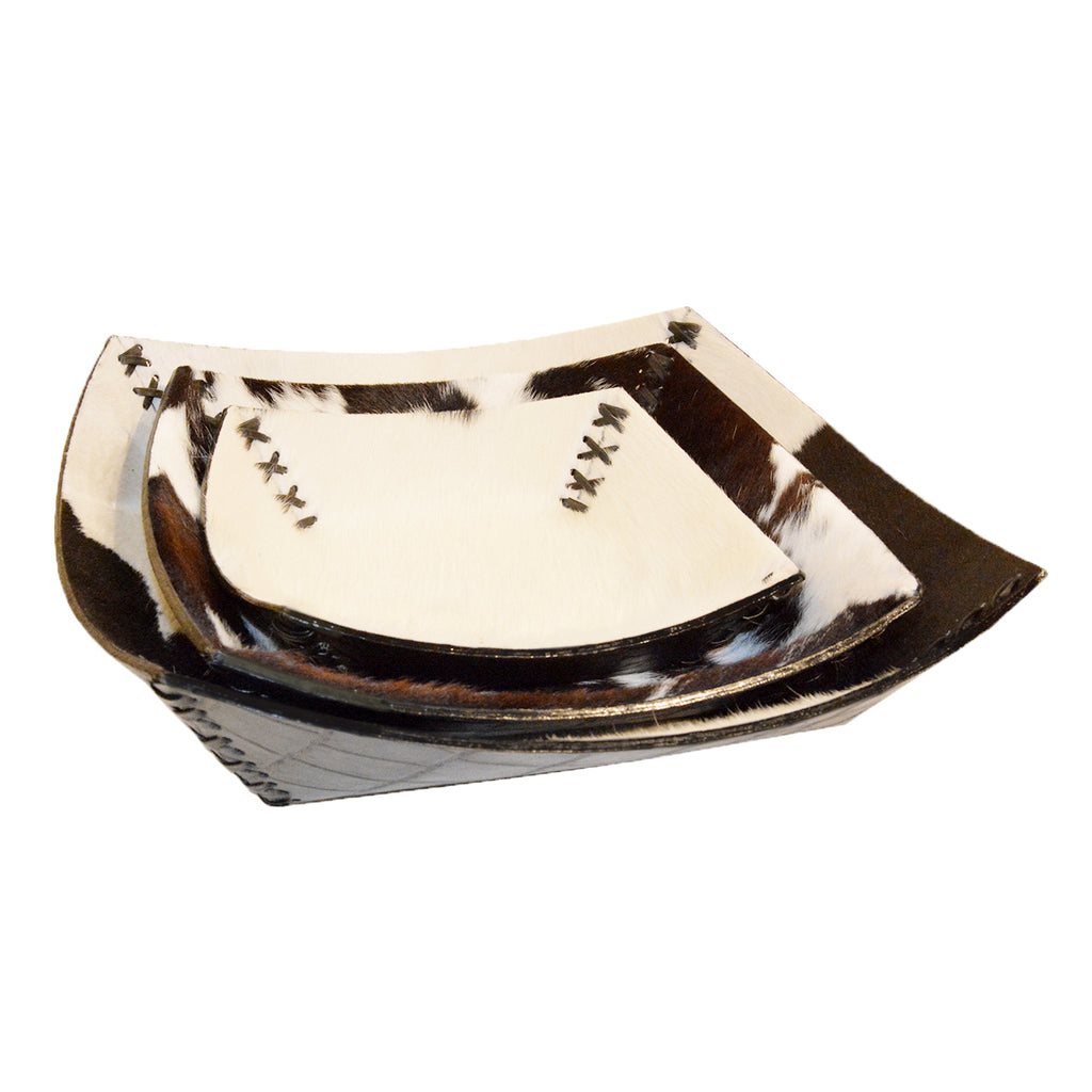 Stitched Cowhide Bowl