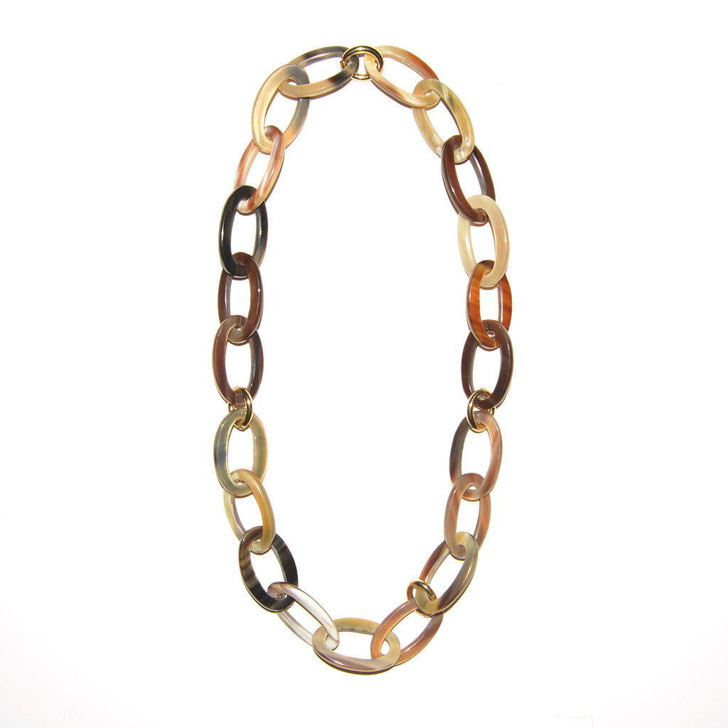 Horn and Gold Link Necklace