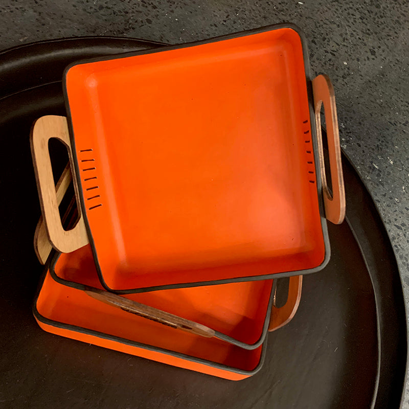 Orange Leather Tray