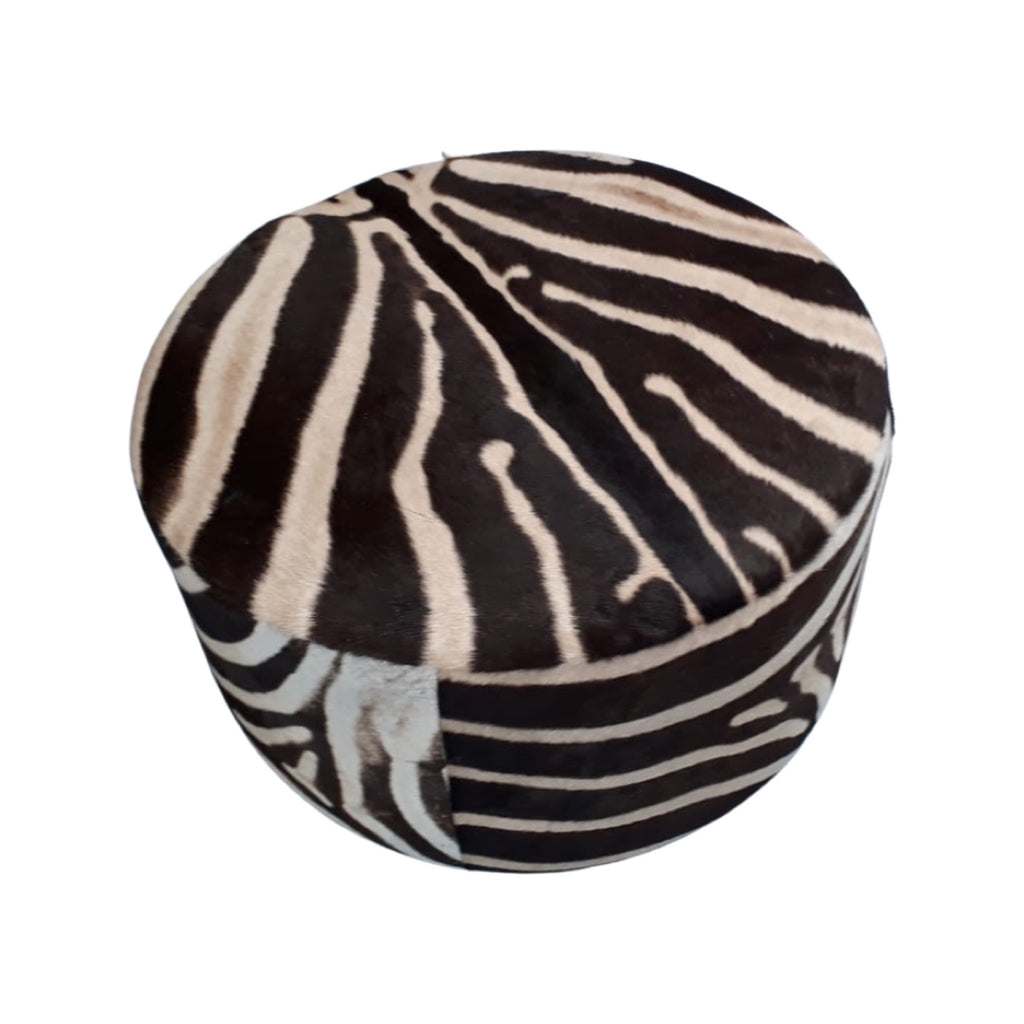 Round Zebra Ottoman